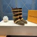 LV Suede Multi‑Buckle Mid‑Calf Rider Boots Flat Sole #A68631