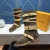 LV Suede Multi‑Buckle Mid‑Calf Rider Boots Flat Sole #A68631