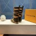 LV Suede Multi‑Buckle Mid‑Calf Rider Boots Flat Sole #A68631