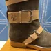 LV Suede Multi‑Buckle Mid‑Calf Rider Boots Flat Sole #A68631