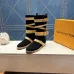 LV Suede Multi‑Buckle Mid‑Calf Rider Boots Flat Sole #A68632