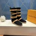 LV Suede Multi‑Buckle Mid‑Calf Rider Boots Flat Sole #A68632