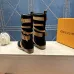 LV Suede Multi‑Buckle Mid‑Calf Rider Boots Flat Sole #A68632