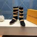 LV Suede Multi‑Buckle Mid‑Calf Rider Boots Flat Sole #A68632