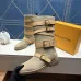 LV Suede Multi‑Buckle Mid‑Calf Rider Boots Flat Sole #A68633