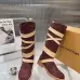 LV Vintage Multi‑Strap Suede Knee‑High Rider Boots Block Heel #A68587