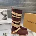 LV Vintage Multi‑Strap Suede Knee‑High Rider Boots Block Heel #A68587