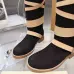 LV Vintage Multi‑Strap Suede Knee‑High Rider Boots Block Heel #A68588