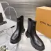 Louis Vuitton Black Leather Chelsea Boots for Women, Chunky Sole Ankle Boots with Signature Tab #A69825