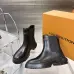 Louis Vuitton Black Leather Chelsea Boots for Women, Chunky Sole Ankle Boots with Signature Tab #A69825
