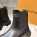 Louis Vuitton Black Leather Chelsea Boots for Women, Chunky Sole Ankle Boots with Signature Tab #A69825