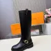 Louis Vuitton Black Women’s Knee-High Boots with Gold Buckle Strap & Pull Tabs #A69871