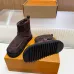 Louis Vuitton Brown Suede Mini Boots with Faux Fur Lining & Gold-Tone Buckle Strap #A69815