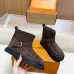 Louis Vuitton Brown Suede Mini Boots with Faux Fur Lining & Gold-Tone Buckle Strap #A69815