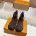 Louis Vuitton Brown Suede Mini Boots with Faux Fur Lining & Gold-Tone Buckle Strap #A69815