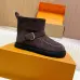 Louis Vuitton Brown Suede Mini Boots with Faux Fur Lining & Gold-Tone Buckle Strap #A69815