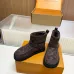 Louis Vuitton Brown Suede Winter Boots with Monogram Embroidery, Adjustable Buckle, and Chunky Sole #A69816