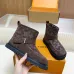 Louis Vuitton Brown Suede Winter Boots with Monogram Embroidery, Adjustable Buckle, and Chunky Sole #A69816