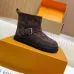 Louis Vuitton Brown Suede Winter Boots with Monogram Embroidery, Adjustable Buckle, and Chunky Sole #A69816