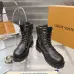Louis Vuitton Unisex Monogram Patchwork Side‑Zip Combat Boots #A68522