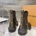Louis Vuitton Women’s Black Leather Chelsea Boots with Monogram Trim & Chunky Sole #A69827