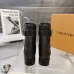 Louis Vuitton Women’s Black Leather Knee Boots with Adjustable Strap & Low Block Heel #A69829