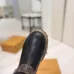 Louis Vuitton Women’s Black Leather & Monogram Knit Boots with Brown LV Belt Strap #A69916