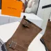 Louis Vuitton Women’s Brown Suede Mid-Calf Boots with Double Buckle Straps and Chunky Sole #A69874