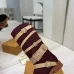 Louis Vuitton Women’s Burgundy Suede Knee Boots with Beige Strap Details and Low Heel #A69919