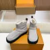 Louis Vuitton Women’s Gray Suede Ankle Boots with Shearling Lining & Signature Monogram #A69812