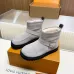 Louis Vuitton Women’s Gray Suede Ankle Boots with Shearling Lining & Signature Monogram #A69812
