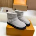 Louis Vuitton Women’s Gray Suede Ankle Boots with Shearling Lining & Signature Monogram #A69812