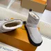 Louis Vuitton Women’s Gray Suede Ankle Boots with Shearling Lining & Signature Monogram #A69812