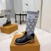 Louis Vuitton Women’s Knee-High Boots with Gray Monogram Sock Top & Brown LV Strap #A69912