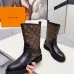 Louis Vuitton Women’s Monogram Canvas & Leather Ankle Boots with Buckle Strap and Chunky Sole #A69873