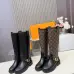 Louis Vuitton Women’s Monogram Knee-High Boots with Gold Buckle & Block Heel #A69870