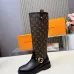 Louis Vuitton Women’s Monogram Knee-High Boots with Gold Buckle & Block Heel #A69870