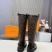 Louis Vuitton Women’s Monogram Knee-High Boots with Gold Buckle & Block Heel #A69870