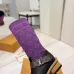 Louis Vuitton Women’s Purple Monogram Knit Boots with Black Leather Upper and LV Belt Strap #A69915