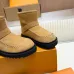 Louis Vuitton Women’s Suede Ankle Boots with Monogram Embossing, Shearling Lining & Chunky Sole #A69813