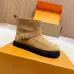 Louis Vuitton Women’s Suede Ankle Boots with Monogram Embossing, Shearling Lining & Chunky Sole #A69813