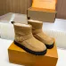 Louis Vuitton Women’s Suede Ankle Boots with Monogram Embossing, Shearling Lining & Chunky Sole #A69813