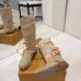Louis Vuitton Women’s Suede Knee Boots with Cross-Strap Buckle Detail, Beige with Red Trim #A69918