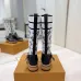 Louis Vuitton Women’s White Knit & Black Leather Boots with Monogram Strap and Chunky Sole #A69913