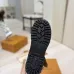 Louis Vuitton Women’s White Knit & Black Leather Boots with Monogram Strap and Chunky Sole #A69913