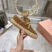 Miu Miu Bow Woven Suede & Leather Boat Shoes #B53126