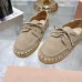 Miu Miu Bow Woven Suede & Leather Boat Shoes #B53126