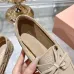 Miu Miu Bow Woven Suede & Leather Boat Shoes #B53126