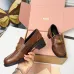 Miu Miu Women's Glossy Leather Chunky Heel Loafers #B66100