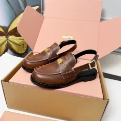 Miu Miu Women's Glossy Leather Chunky Heel Loafers #B66102